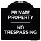Signmission Designer Series Sign-No Trespassing, Black & White Heavy-Gauge Aluminum, 18" H, BW-1818-9811 A-DES-BW-1818-9811 - alternate 1